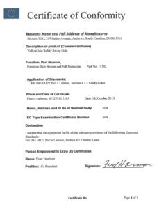 YellowGate Compliance EN14122